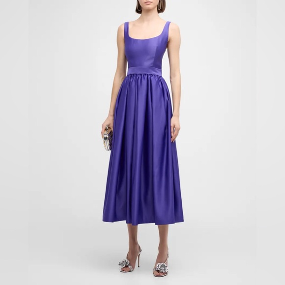 Leo Lin Colleen Sleeveless Scoop-Neck Midi Dress in Eminence, 12 - Picture 5 of 16